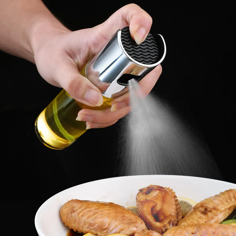 Olive Oil Sprayer for Cooking 100ml/3.38oz Household Kitchen Oil Bottle Oil Spray Bottle Versatile Glass for Cooking Baking