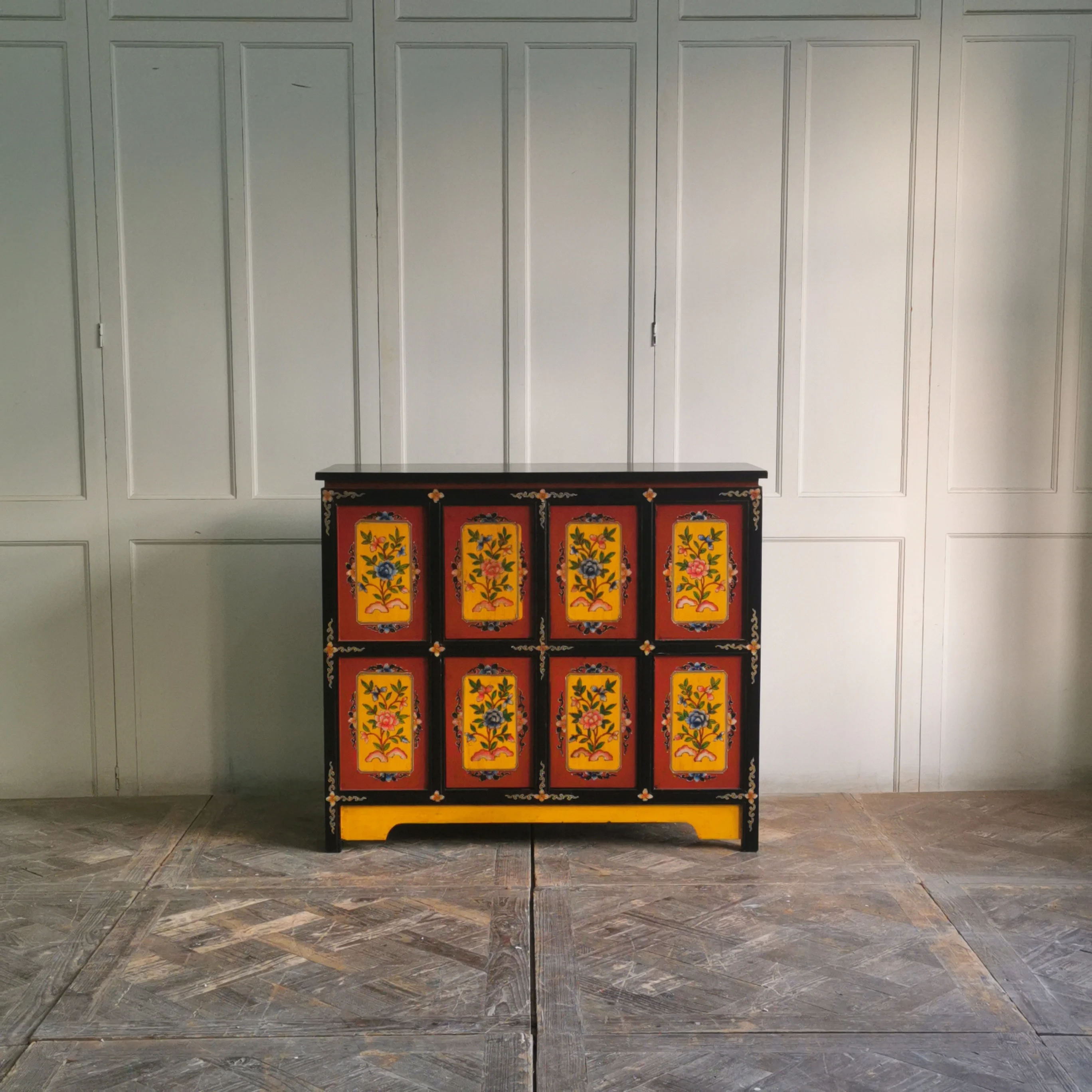 wood tibetan shrine hand painted furniture cabinet