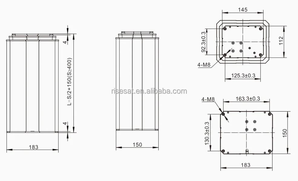 3 stage 24V 6000N big bending moment(1750N.m) heavy load capacity low noise Electric  Lifting Column actuator RS-LC3-3A