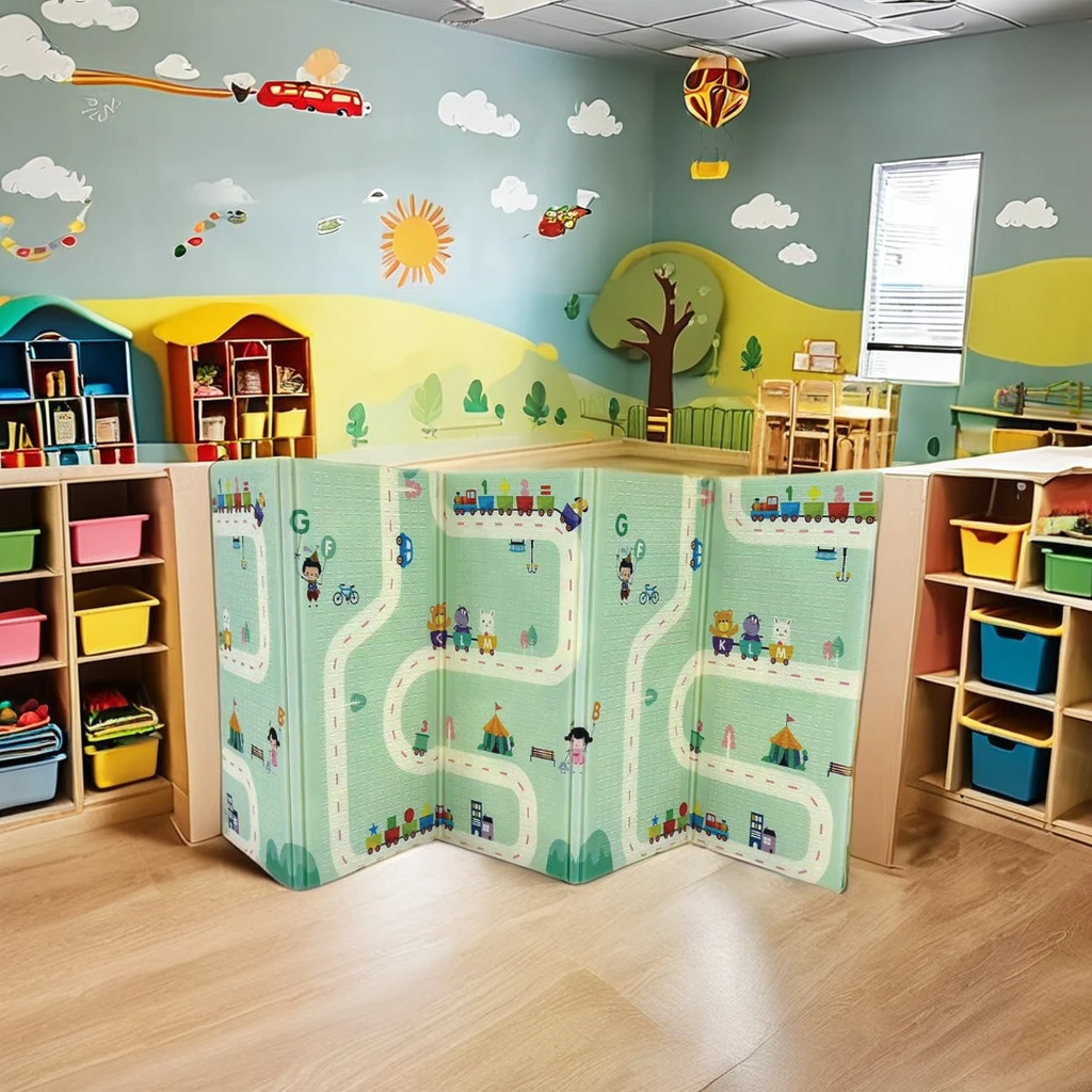 2024 Hot Sale folding mat xpe for baby  Waterproof Baby Play Mat Eco-friendly Soft Educational Folding Pad Double-Sided Printed