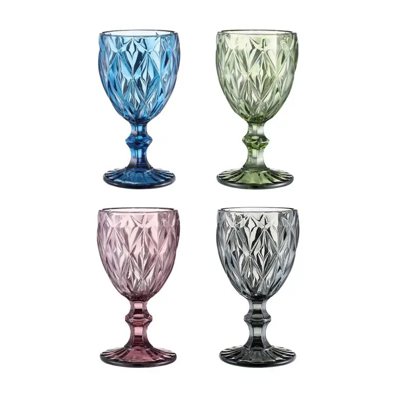 Luxury Good Quality Crystal Glass Red Black Pewter Wine Goblets