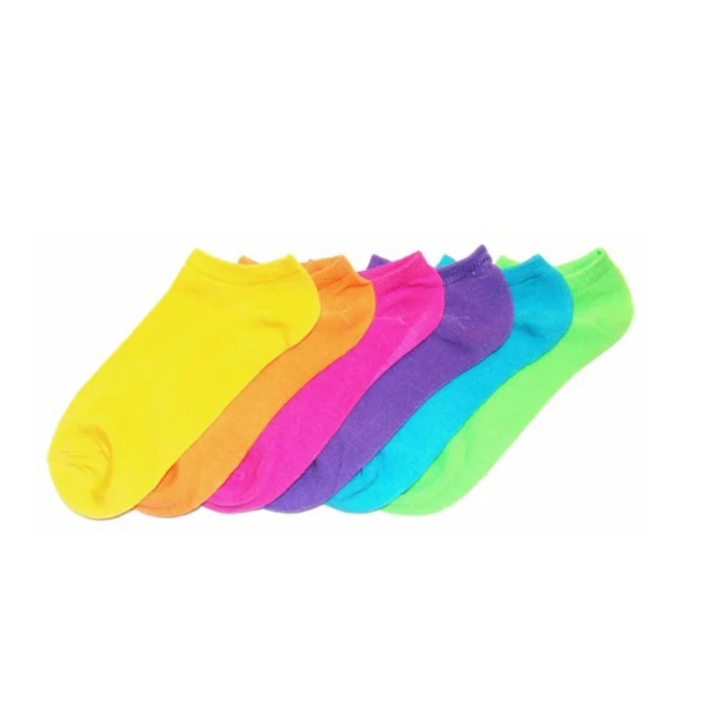 BY-II-0298 custom wholesale neon ankle socks