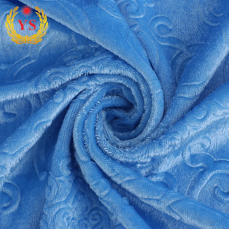 
Cheap price embossed knitted polyester fabric for curtains velvet 