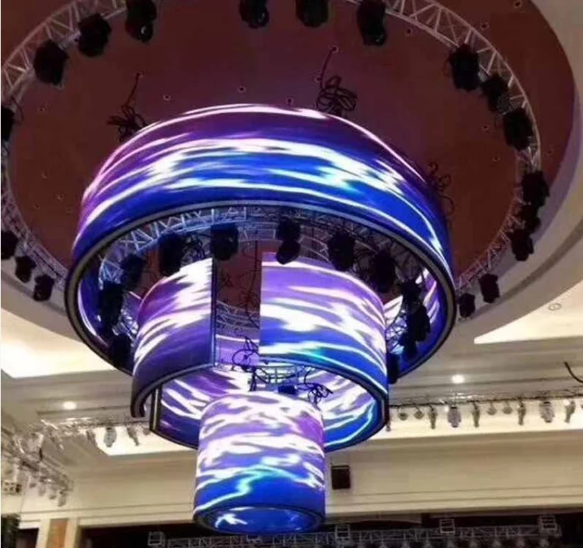 amodular led panel dance floor led display wall panel led round led panel  portable p3 led display pantalla flexible