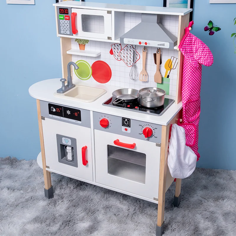 
2020 NEW DESIGN Wood Large Kitchen Play Toy Set For Kids 