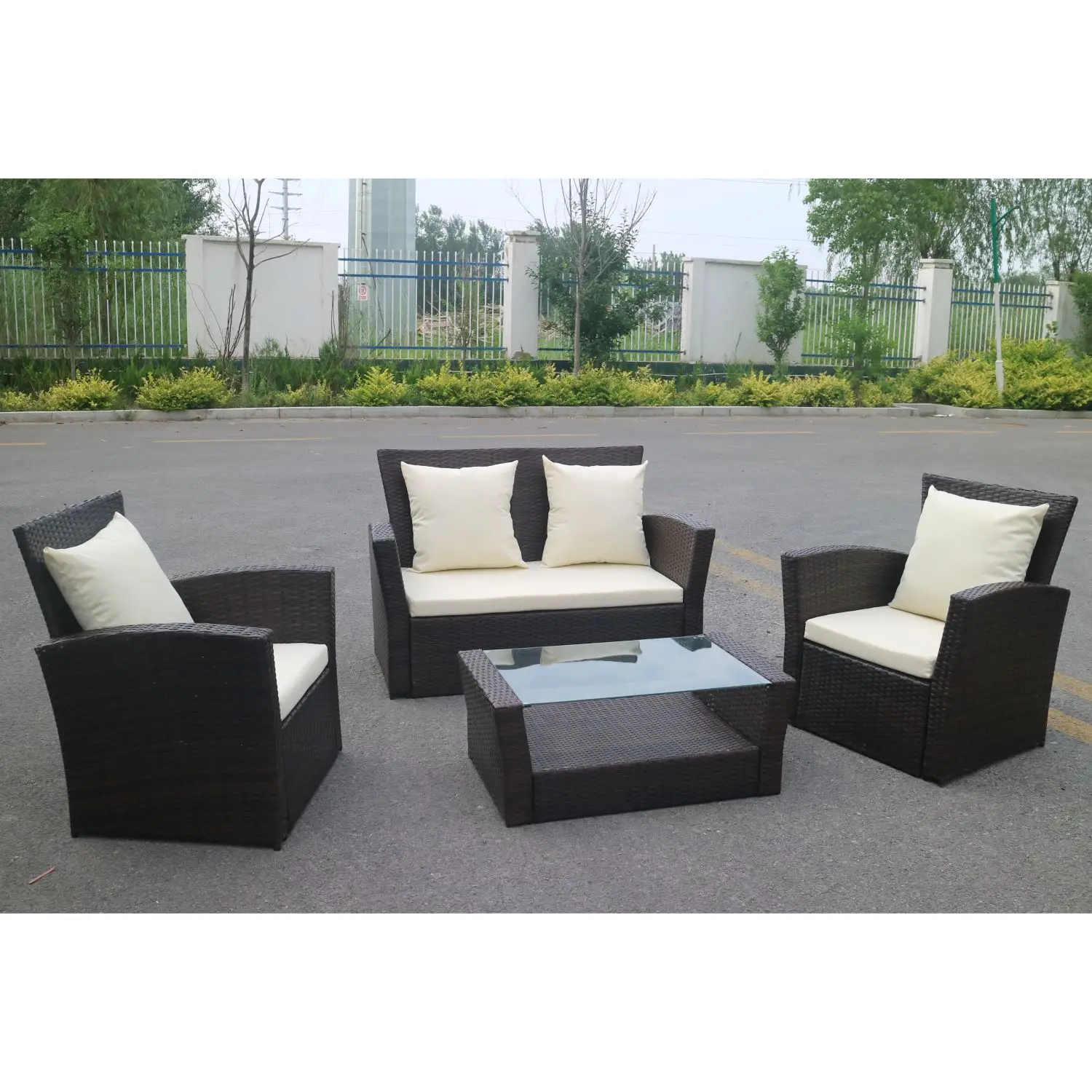 Mora Luxury Outdoor Lounge Set Modern Design Sofa in Natural Wicke PE Material Top Product Vietnam Manufacture Packed Carton Box