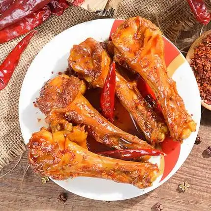 Stewed roast duck leg wine and vegetables cooked food snacks spicy duck snacks