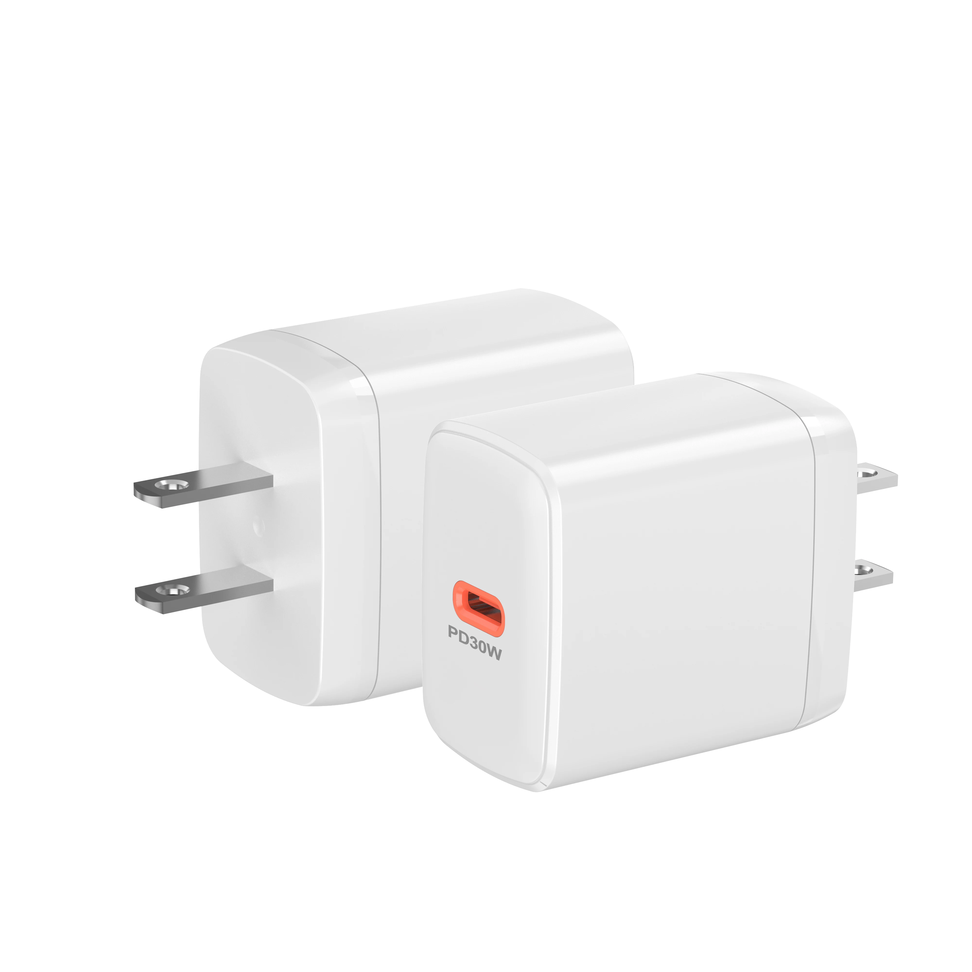 US EU PD30W/PPS33W 1-Port GaN Dual C Quick Charge USB C Fast Charging Electric Mobile Phone Power Supply  Wall  Travel Charger