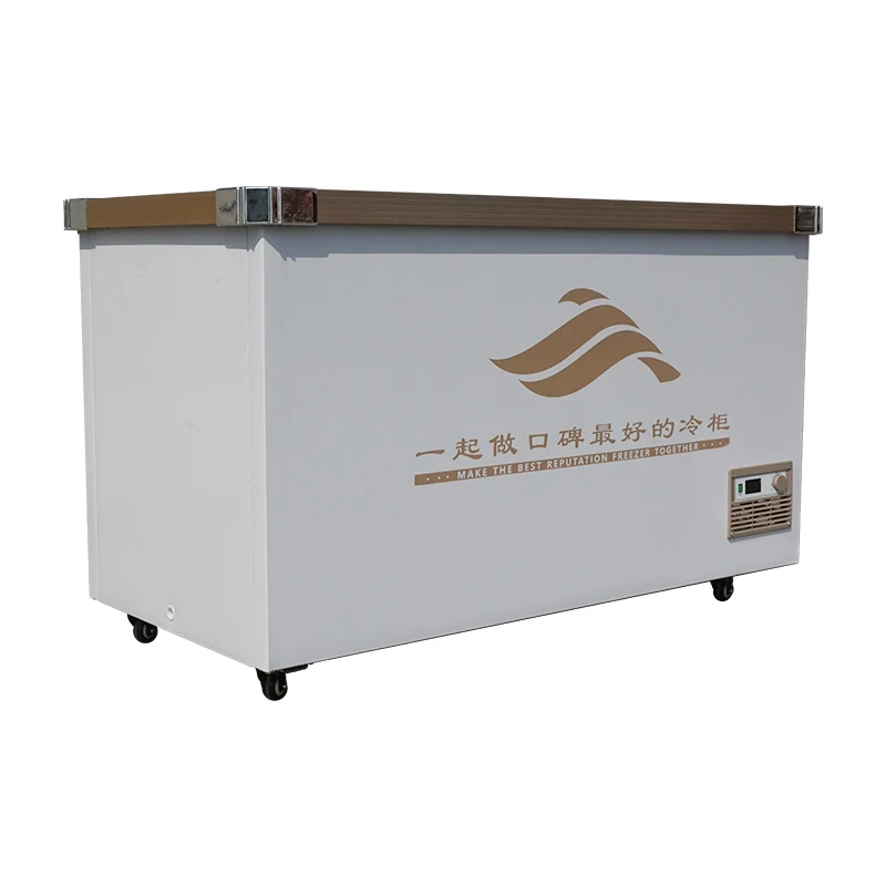 2024New Design Commercial aluminium profiles for door frames sliding glass door refrigerator 408L ice cream deep Chest freezers