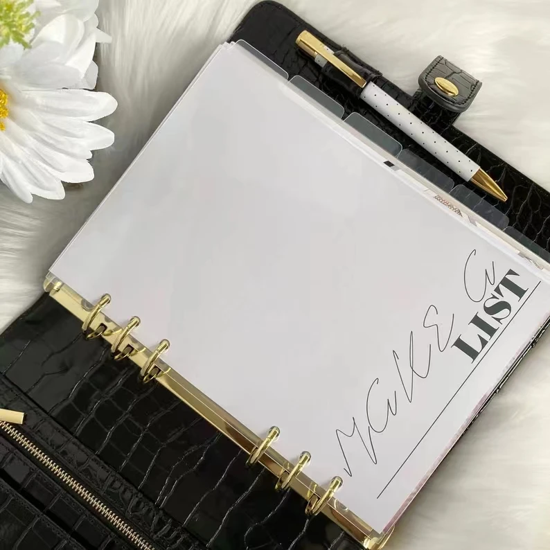 2023 Custom design filofax leather A5 organizer in black