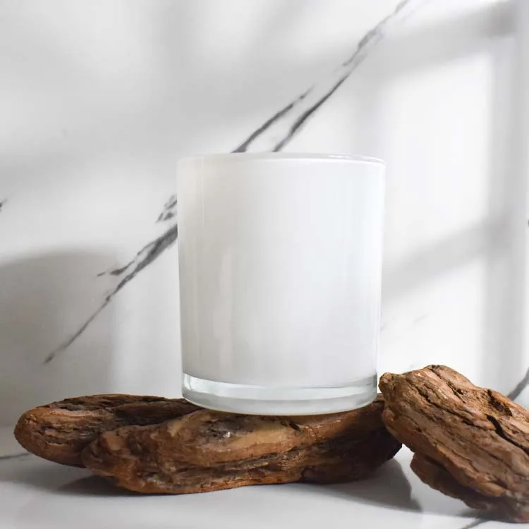 soy wax scented glass candle vessel containers with wood metal lids boxes custom colors 12oz white candle vessels wholesale