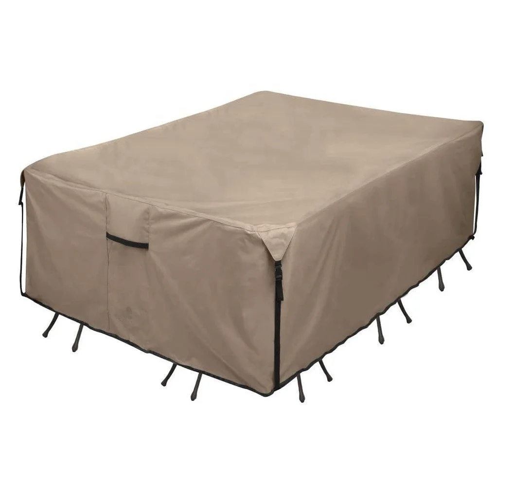 Polyester Oxford 600D with PVC Fabric Outdoor Patio Furniture Table Cover Waterproof Cover for Garden Furniture
