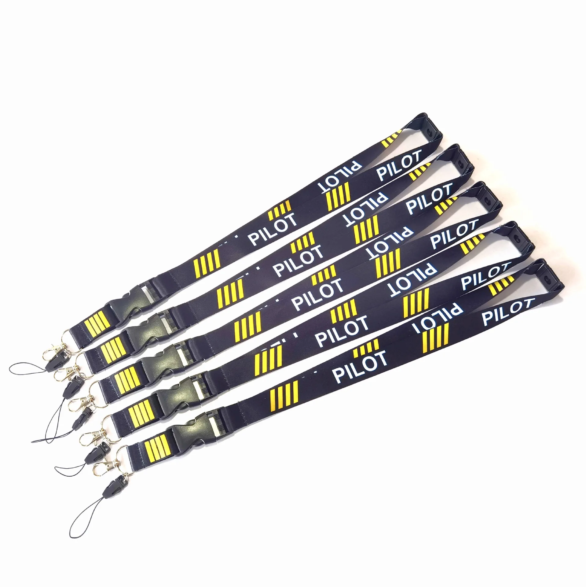 luxury lanyard custom badge Ferrule safety buckle Neck rope aviation lanyards