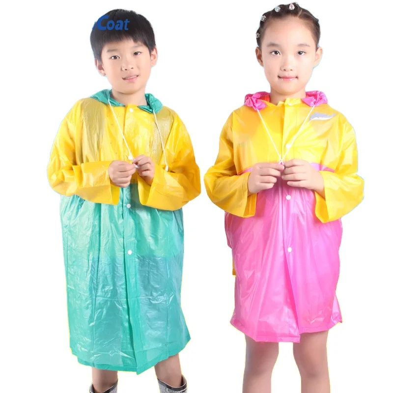 Hooded Cartoon Funny Baby Children Kids Rain Poncho/Raincoat/Outwear with bag rain coat for kids