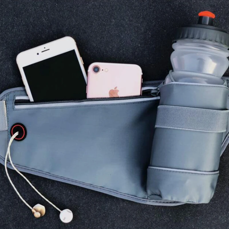 Functional Running Belt Multi-functional Sport Running Pouch Belt With Water Bottle Holder&Earphone Jack