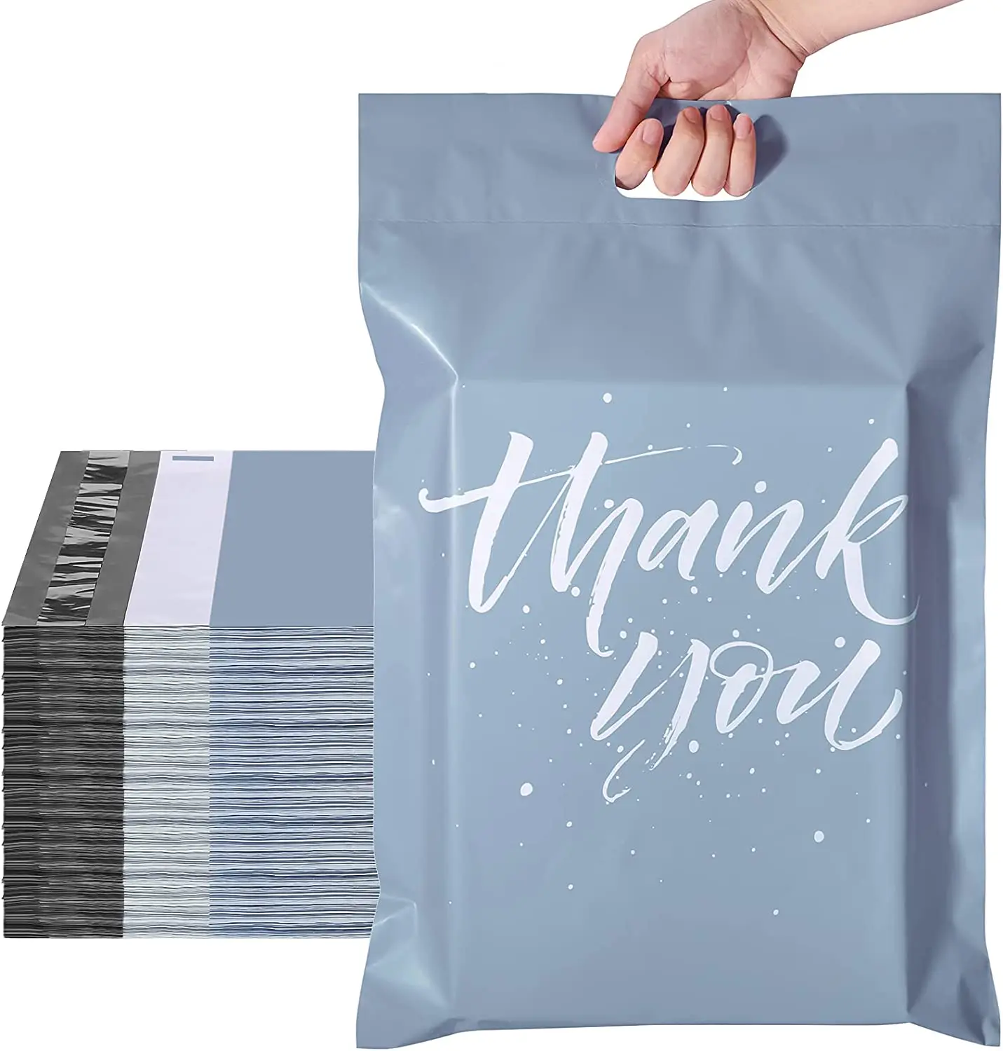 Eco-friendly thank you 10x13 poly PLA mailers 14.5 x 19 with Self Adhesive Easy to Carry Waterproof and Tear-Proof