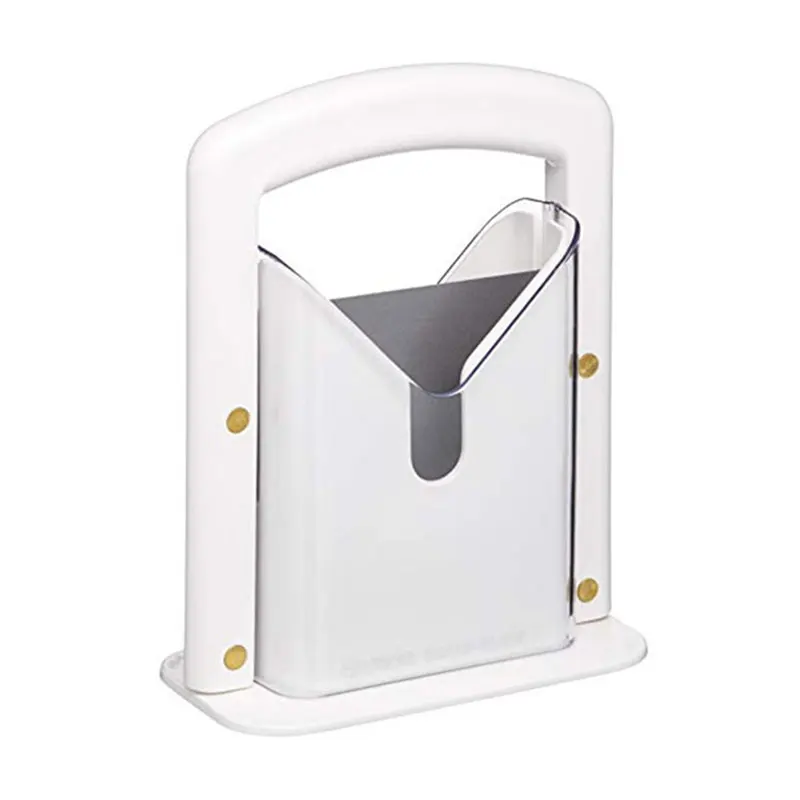 White Plastic and Stainless Steel Bagel Slicer Guillotine slicer