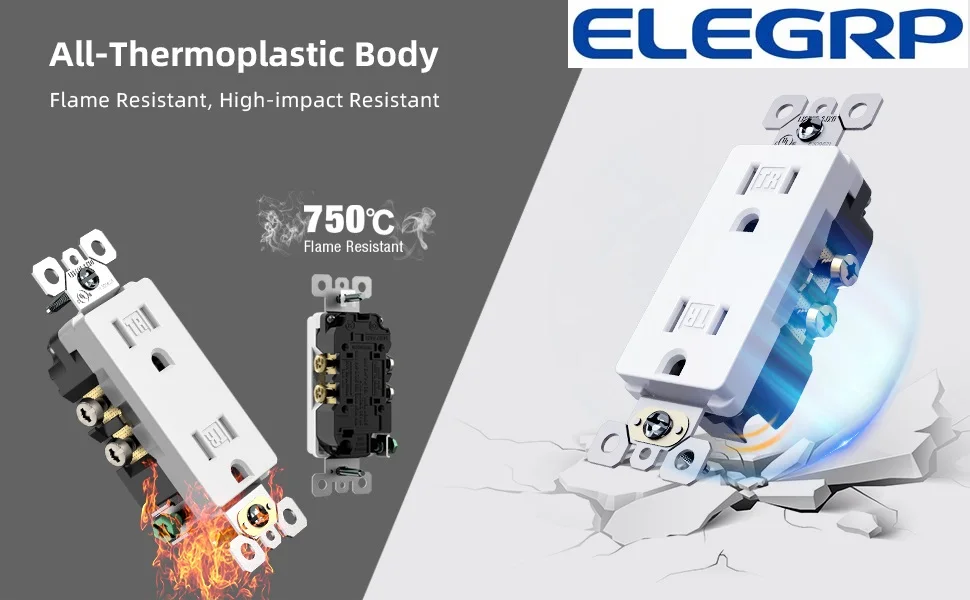 US TR Receptacle 15 Amp In-wall Factory Directly UL listed Decorative Receptacle Outlet for Home Offices