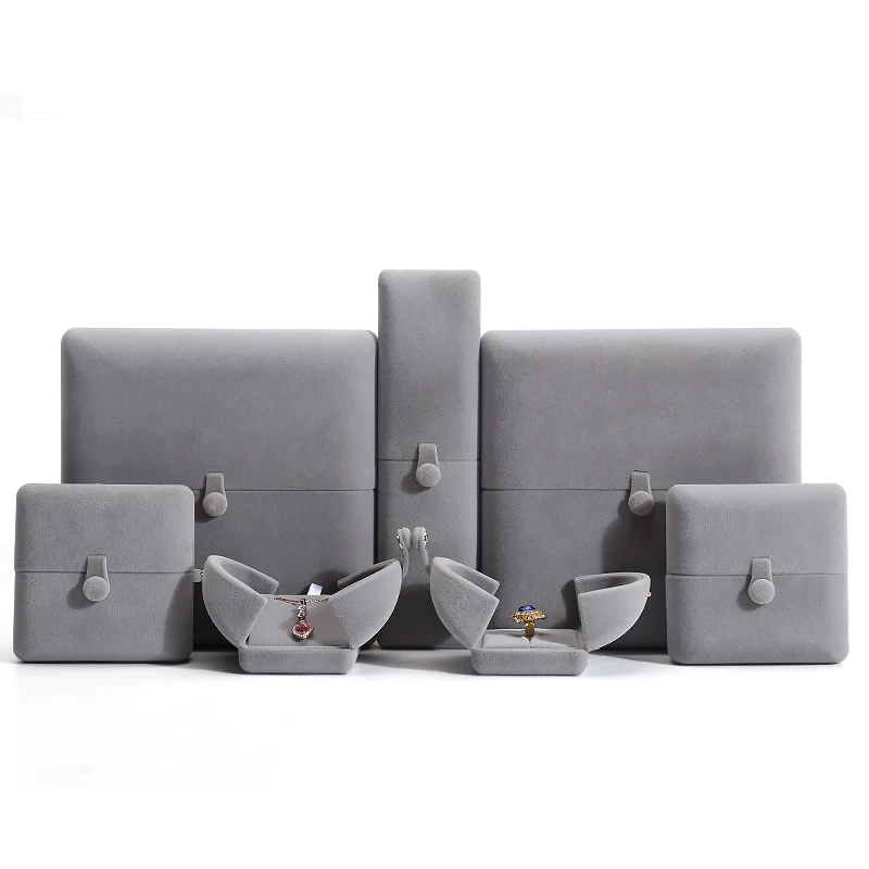 Manufacturer custom luxury double open velvet jewelry storage earring ring box packaging gift box