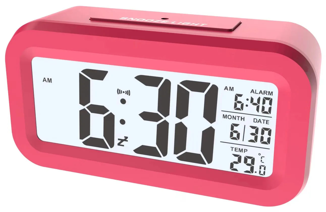 Alarm Clock Temperature Humidity Voice Control/Alaways On Table Clock Dual Alarm Wall Rechargeable Digital LED Clocks