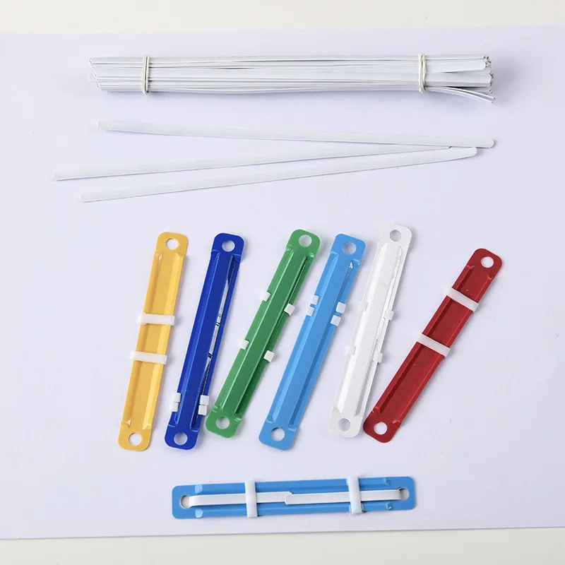 Binder buckle plastic binding clip strip color plastic two-hole binder fastener