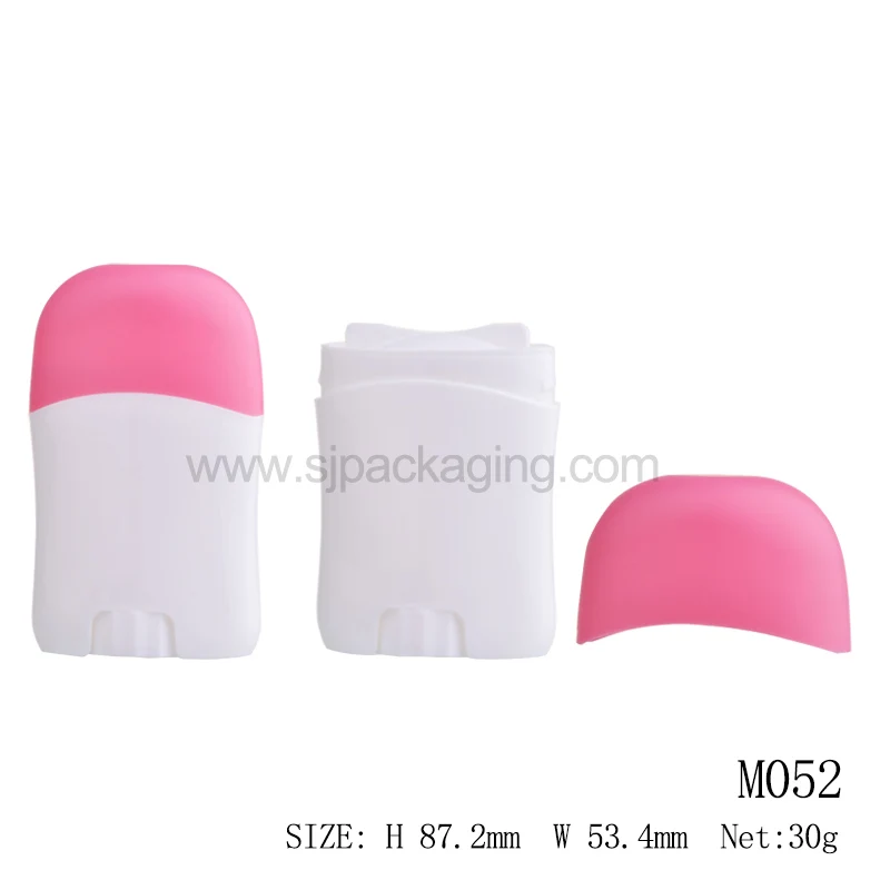 30ml/50ml/75ml empty ECO plastic twist bottom flat oval rotating push up deo stick container sunscreen packaging