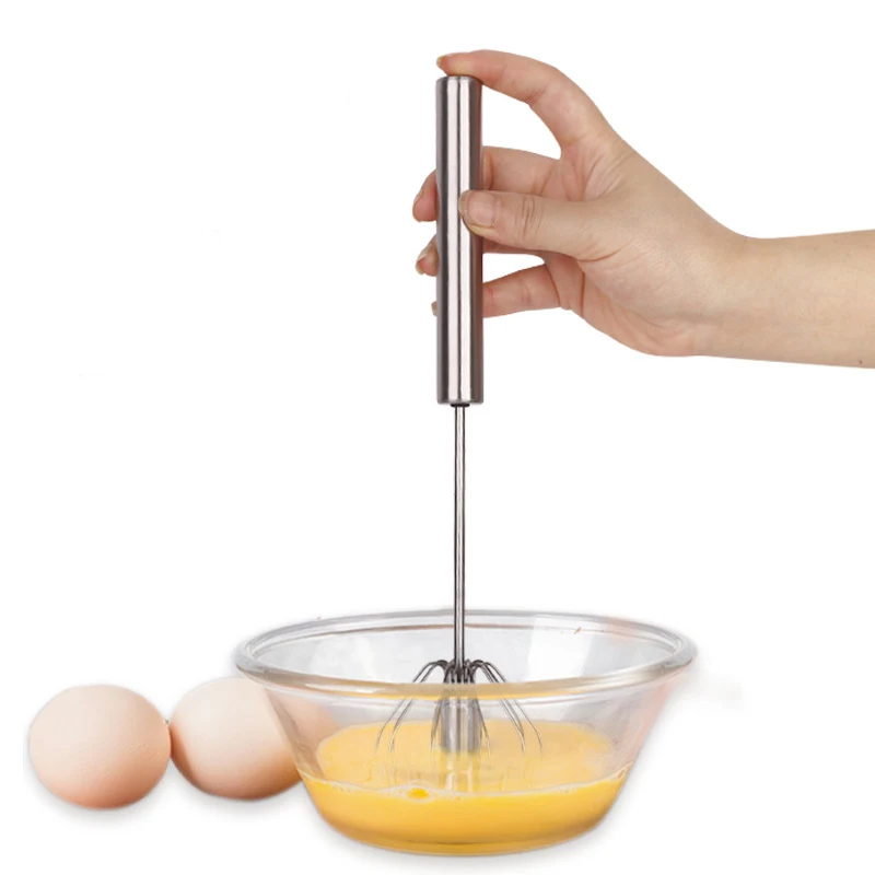 Kitchen Push semi automatic ball egg whisk manual stainless steel mini egg beater Cream whipped food mixers cake tools