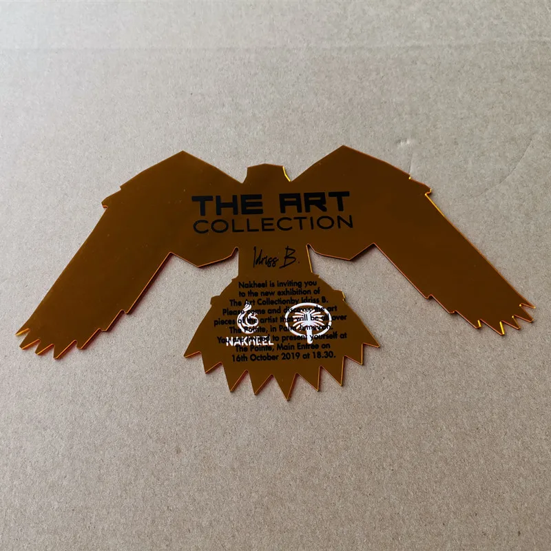 Factory Outlet Gold or Silver Mirror Acrylic Eagle Animals Ornaments