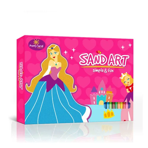 
wholesale beautiful sand art kit for children with 4 sand art cards and 12 bottle sand 