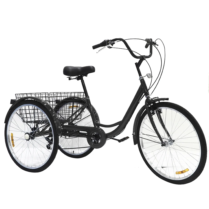 China factory hot sales family tyres pedal bikes single speed 3 wheel tribike bicycle tricycle for adults with seats