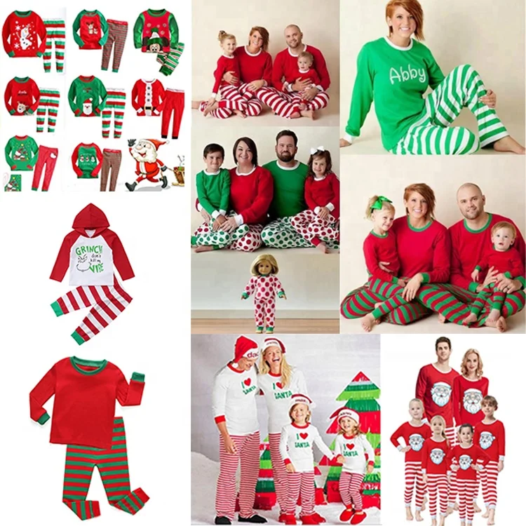 
Red color girl kids clothes pants set Christmas wholesale toddler baby clothes children Christmas Pajamas 