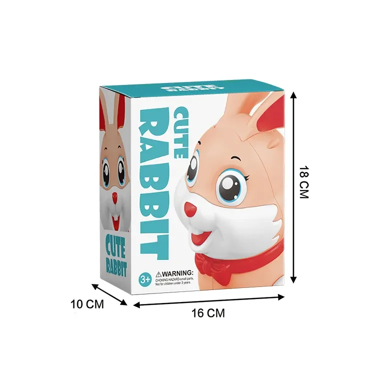 DF Toys B/O Plastic Jumping Walking Electronic Light Plastic Rabbit With Music toy animals china import toys