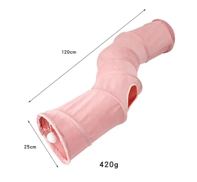 Cat Toys Play Tunnel Durable Suede With Play Ball Cat Tunnel for Indoor Cats