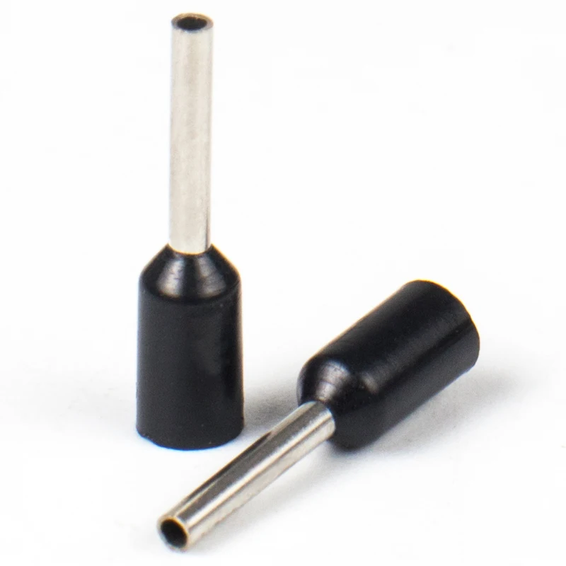 Tubular terminal VE0508 100PCS black end cable lug insulated wire extension end