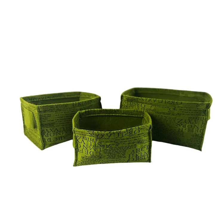 Shallow Light Gray Felt Storage Basket Narrow Basket for Towels Dog Cat Toys Office Supplies Dippers Baby Toys Storage Basket