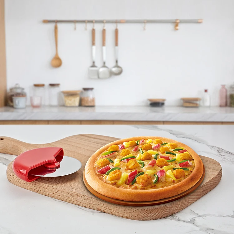 High Quality Kitchen Stainless Steel Round Pizza Cutter Wheel With PP Handle