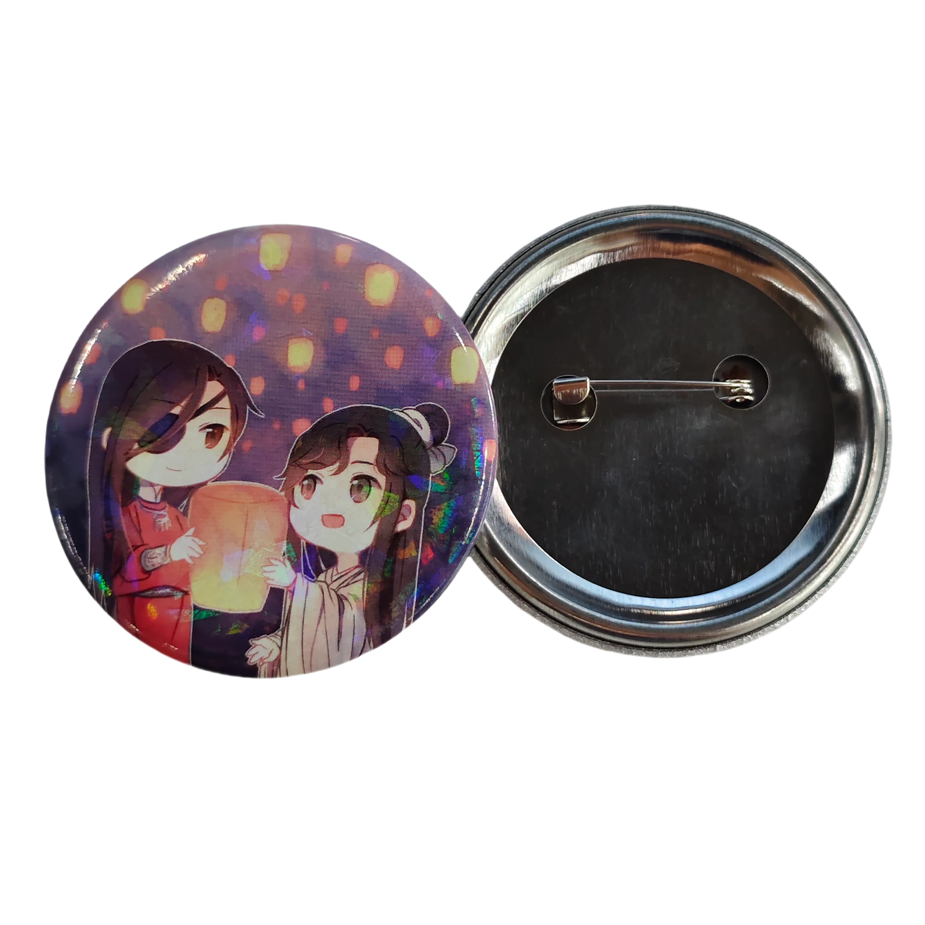 Promotional cheap anime sublimation logo round safety blank 75mm 58mm 44mm 37mm custom metal tin tinplate button Pin Badge