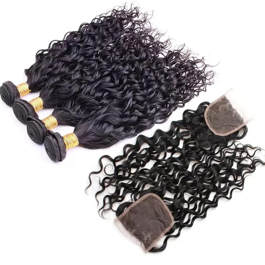 hair bundles and closures set water wave.jpg