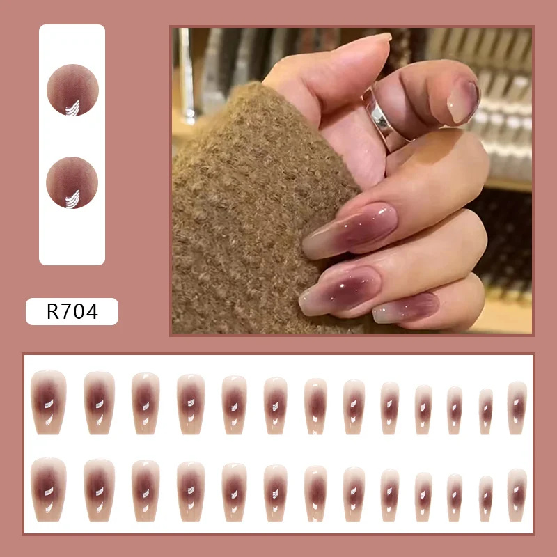 24Pcs Private Label Custom Wholesale Fake Nails New Fashion French Style Press on Nail High Quality Artificial Gel False Nails