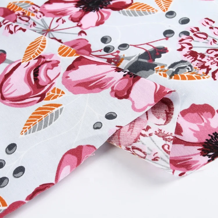 
china products manufacturers poplin screen print viscose fabric printing price 