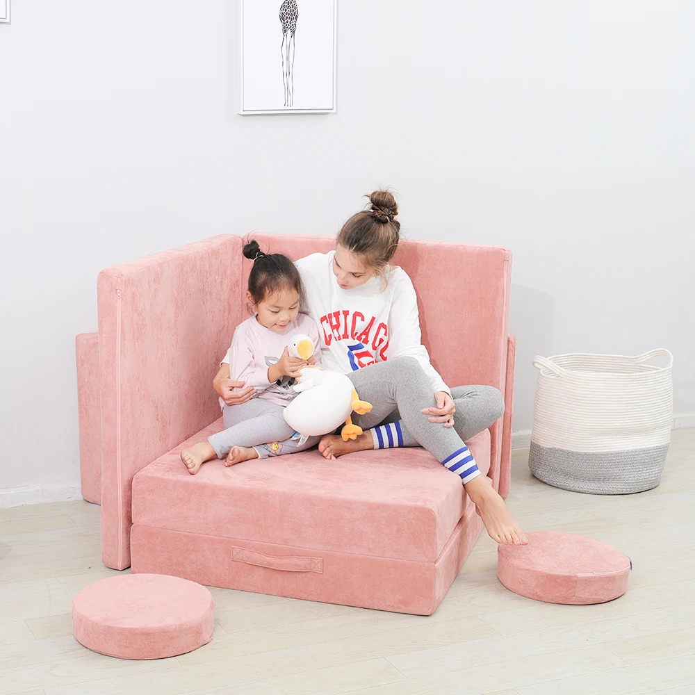 Hot Selling Inventory Innovative Children Play Couch Modular Living Room  Play Couch Furniture for Kids