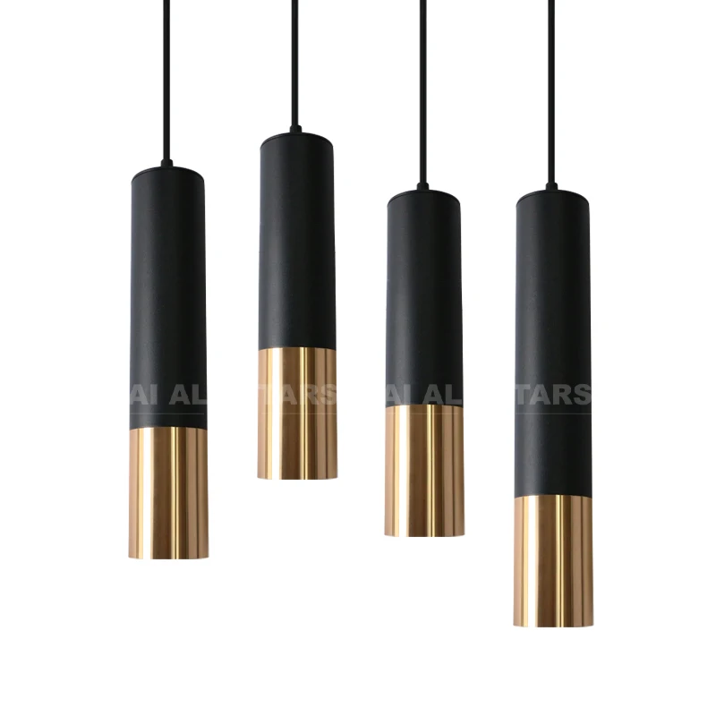 Modern Led Pendant Lamp Long Tube Lamp Kitchen Island Dining Room Shop Bar Counter Decoration Cylinder Pipe Pendant Lights