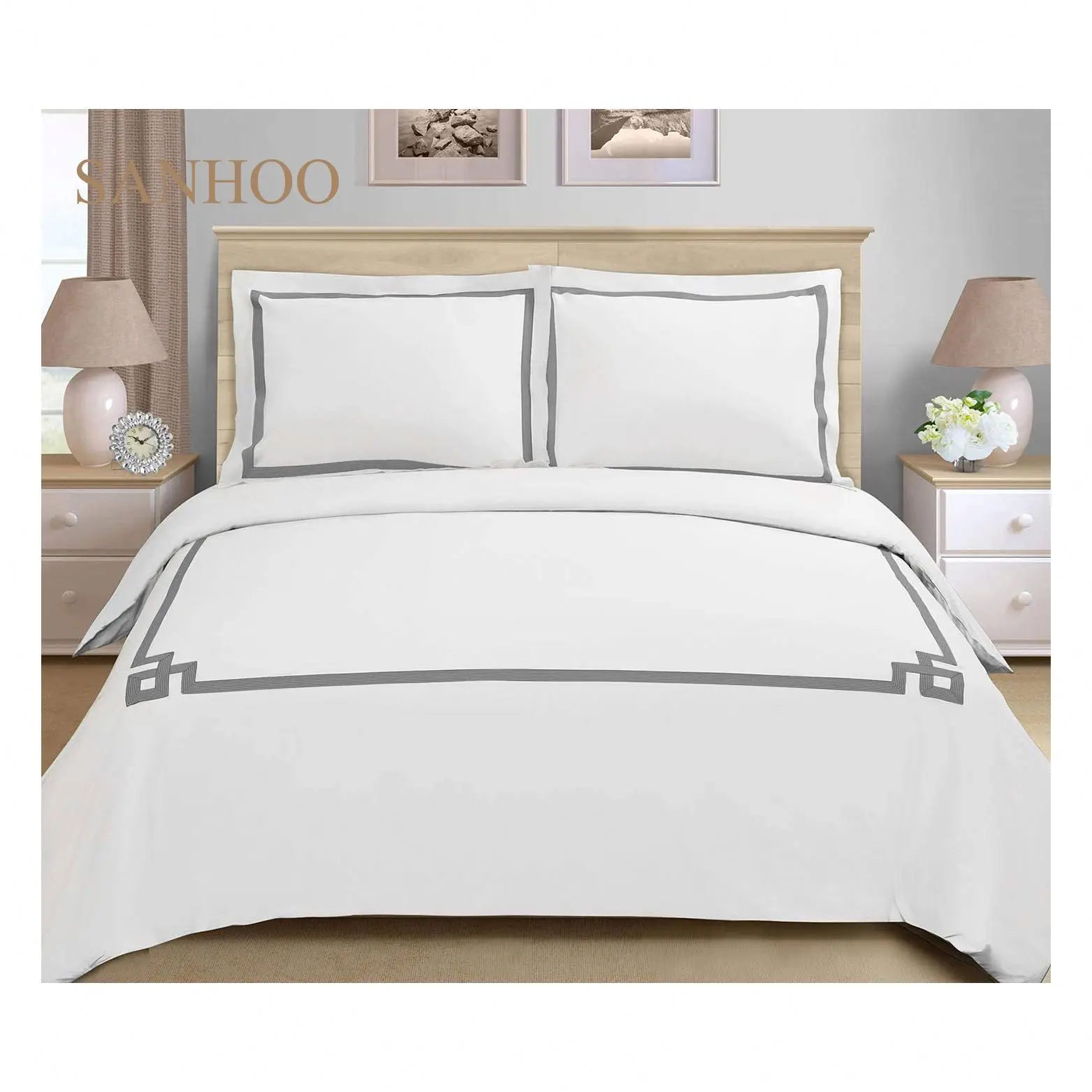 Sanhoo Супермягкие эластичные марриотт 600TC 8 в 1 простыни 100% хлопок постельное белье 1000Tc белый материал 200Tc