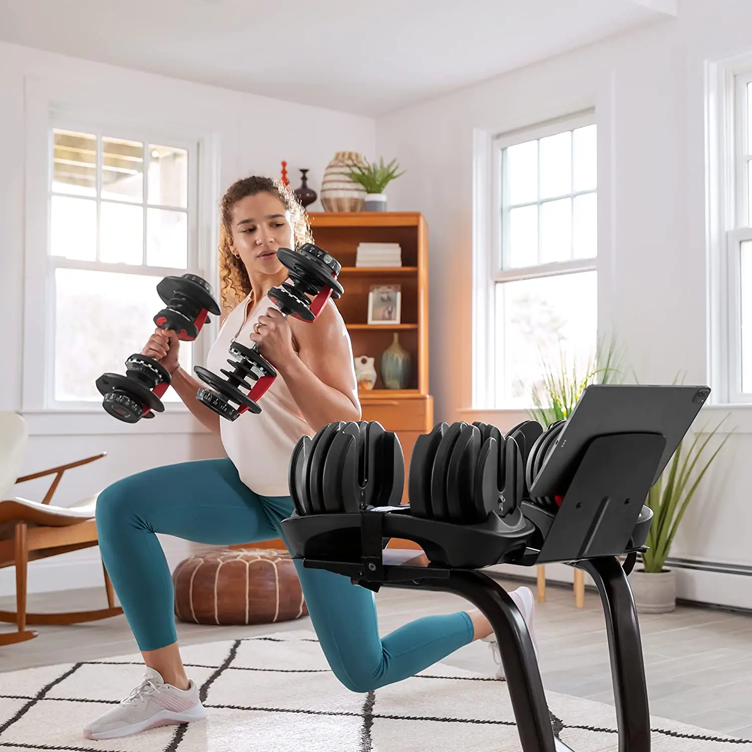 Home weight lifting equipment adjustable cheap gym home body fitness round chrome dumbbell set pu rubber coated dumbbell stand