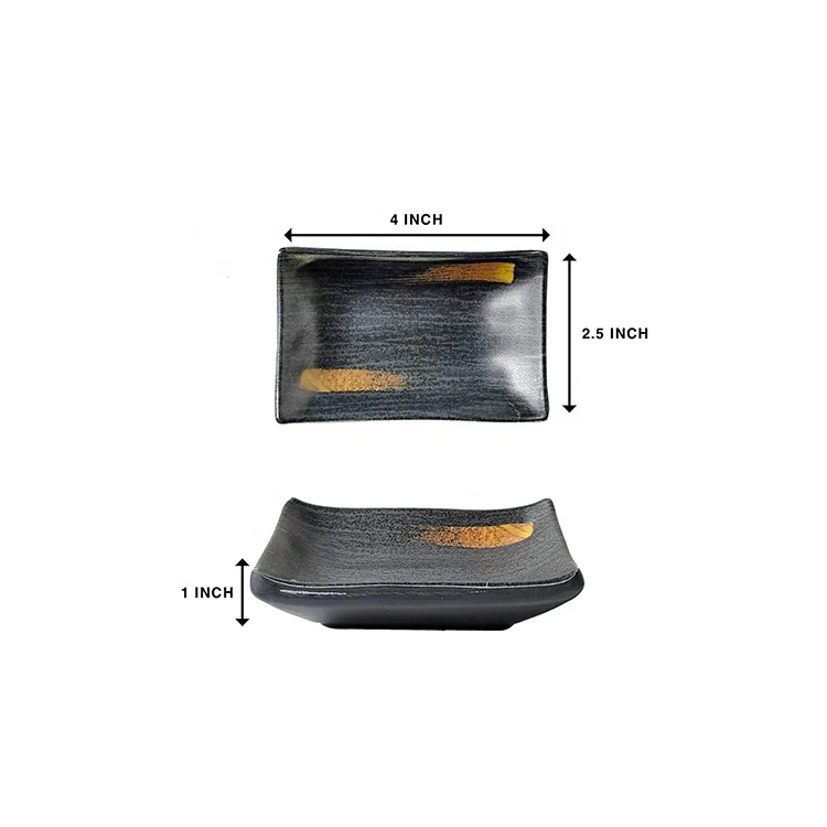 Japanese Style 6 Piece Perfect Sushi Set for Two Melamine Sushi Plates Sauce Dish and Chopsticks Dinnerware Set