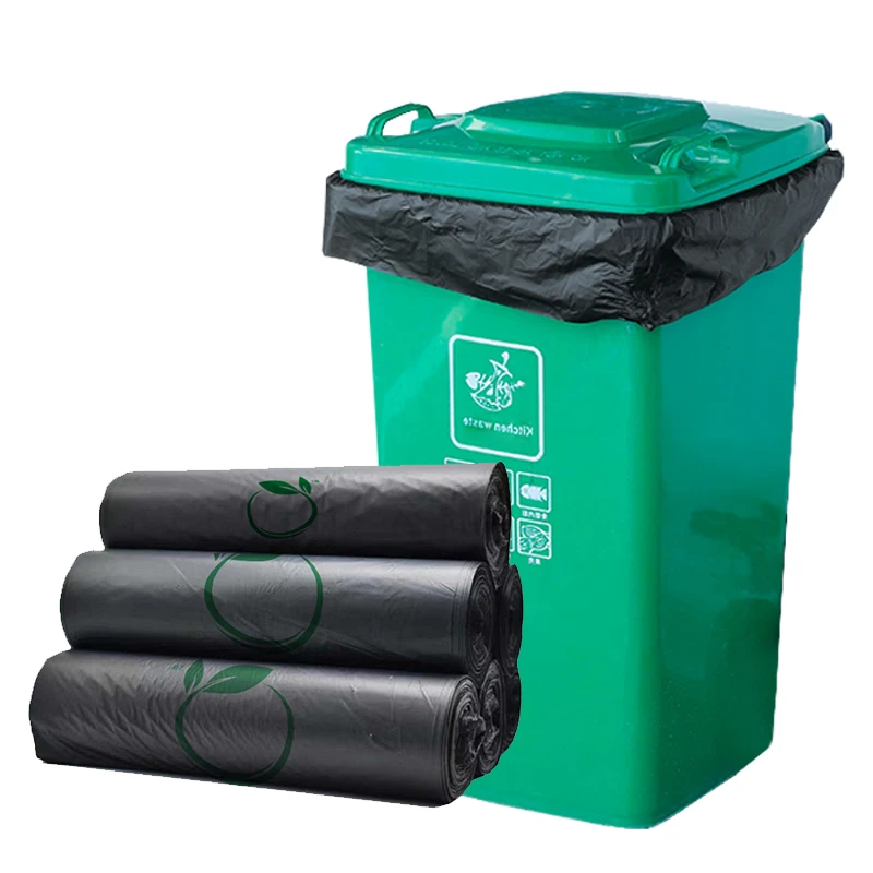 Heavy Duty Hdpe Ldpe  23 30 Gallon Black Plastic Biodegradable Home Dustbin Garbage Bag 120l 80L Bin Liners Reusable Trash Bags