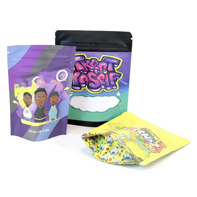 Reclosable Food Grade Safe Plastic Locking Bag with Tear Notches Pouch Customised Self Sealing Aluminum Foil Snack Package Bags