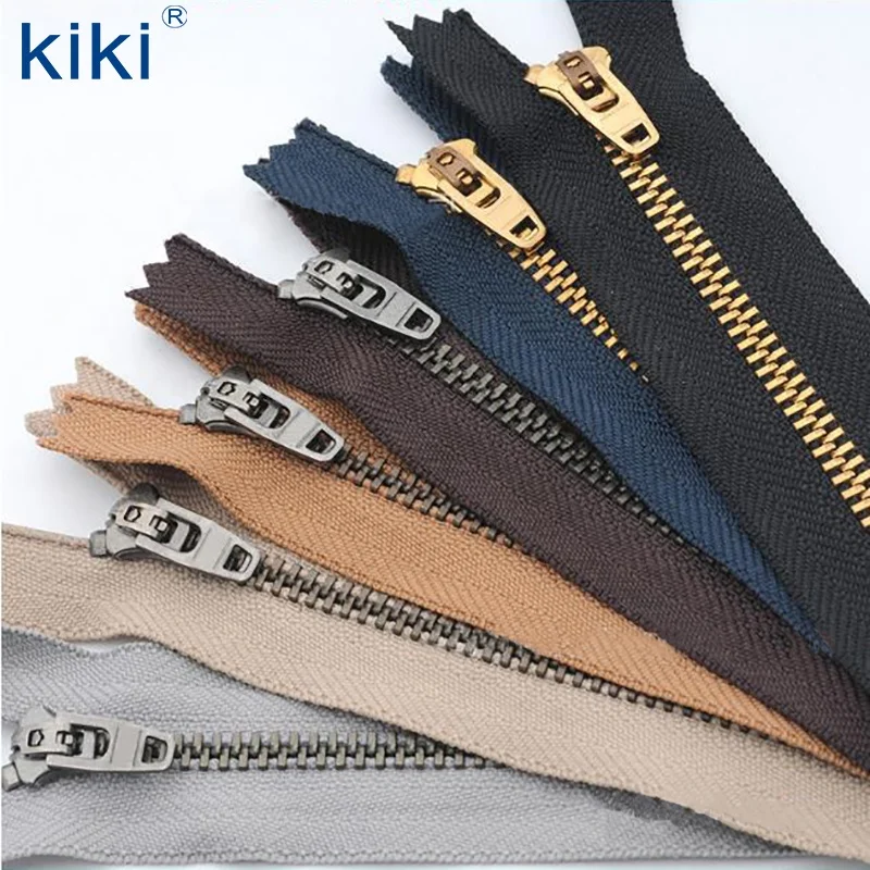 KYY High Quality Factory Price 4.5Yg  4Yg Antique Brass Silver Metal Zipper for Jeans Garment Accessories