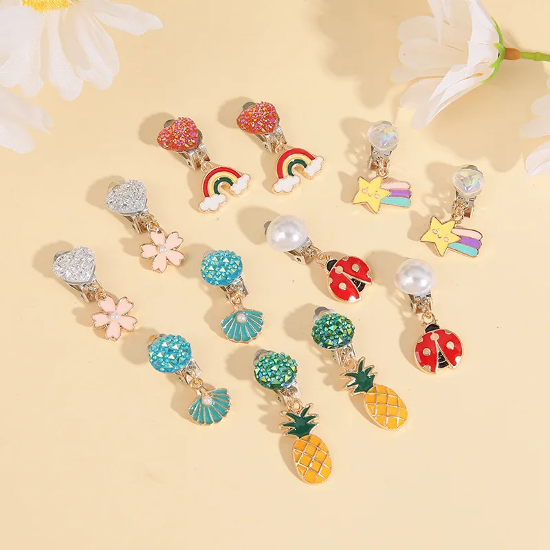 Hot Selling Wholesales Kids Jewelry Children No Pierced Earrings For Kids Hair Accessories Girls Big Ribbon Bows
