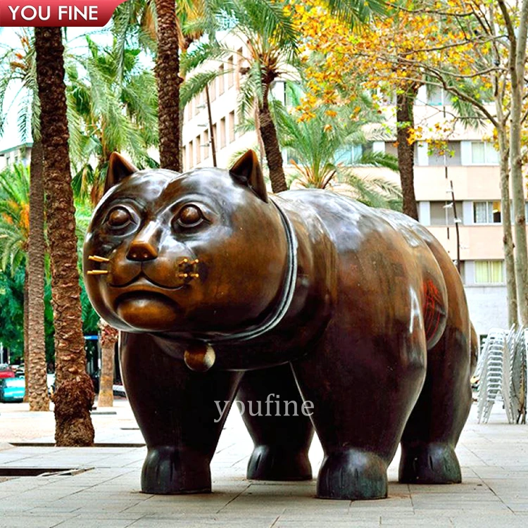 Cast Outdoor Large Metal Craft Bronze Fernando Botero Cat Statue